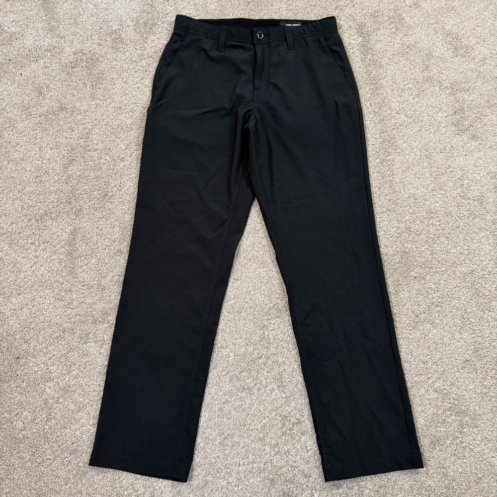 Volcom Chino Tech Pants Mens 32 Black Frickin Modern Stretch Trousers Casual